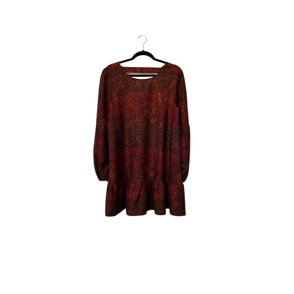 Wild Pearl Rust Red and Orange Shift Dress
